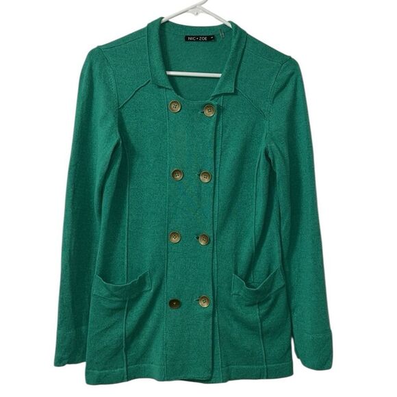 Nic & Zoe Green Button Jacket(Size Small) - Picture 3 of 8